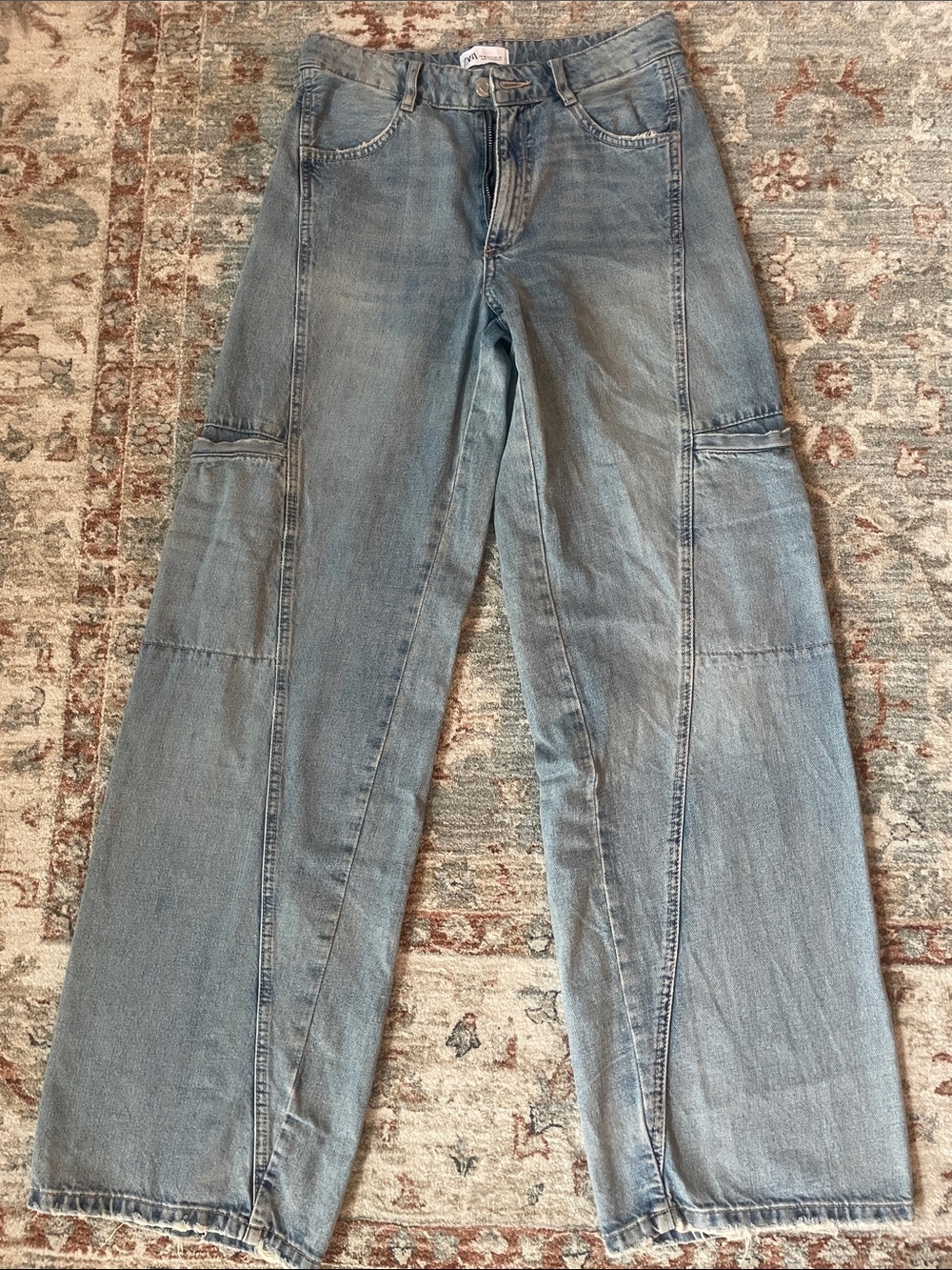 Zara Light Blue Wide Leg Jeans